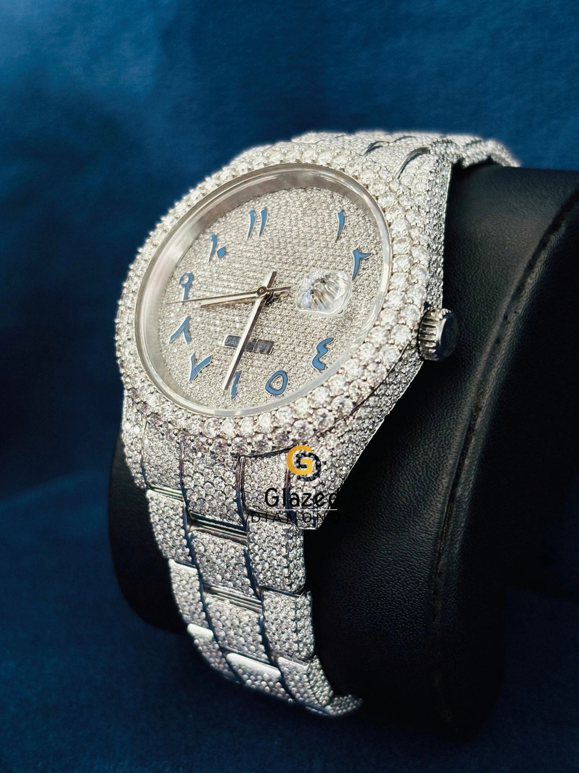 VVs Round Moissanite Fully Iced Out D Colorless Watch