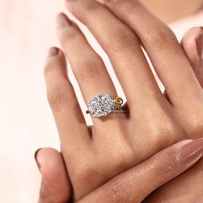 Vintage Ring Cushion Solitaire Diamond Ring