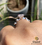 2.0 CT Cushion Cut Moissanite Diamond Engagement Ring