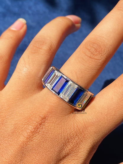 White Baguette Full Eternity Moissanite Band