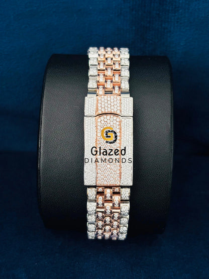 White Bar Moissanite Rapper Watch
