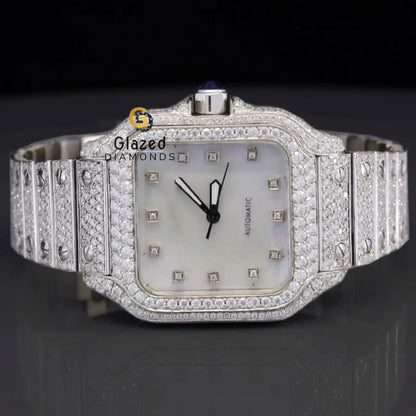 White Dial  Moissanite Watch