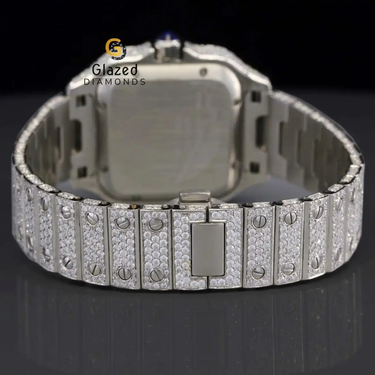 White Iced Out Moissanite Watch For Men