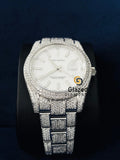 White Stick Dial VVs Moissanite Diamond Studded Watch