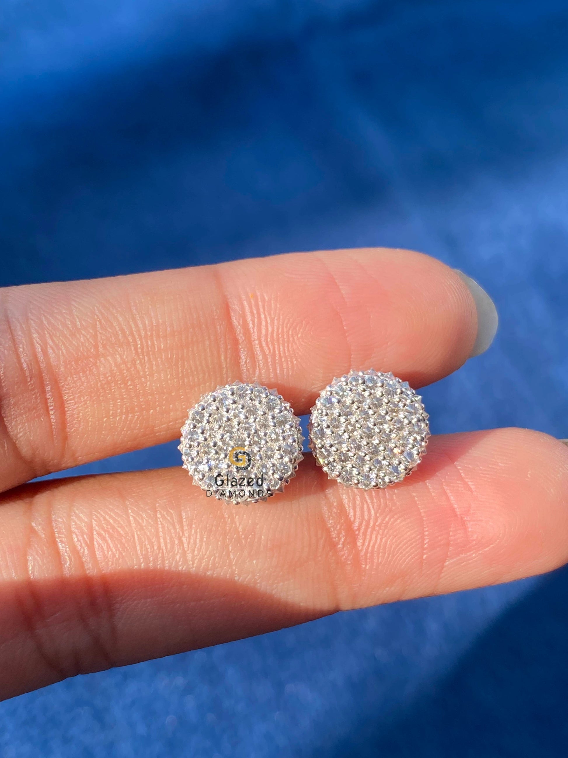 Women Mosaic Setting Moissanite Upside Down Earrings