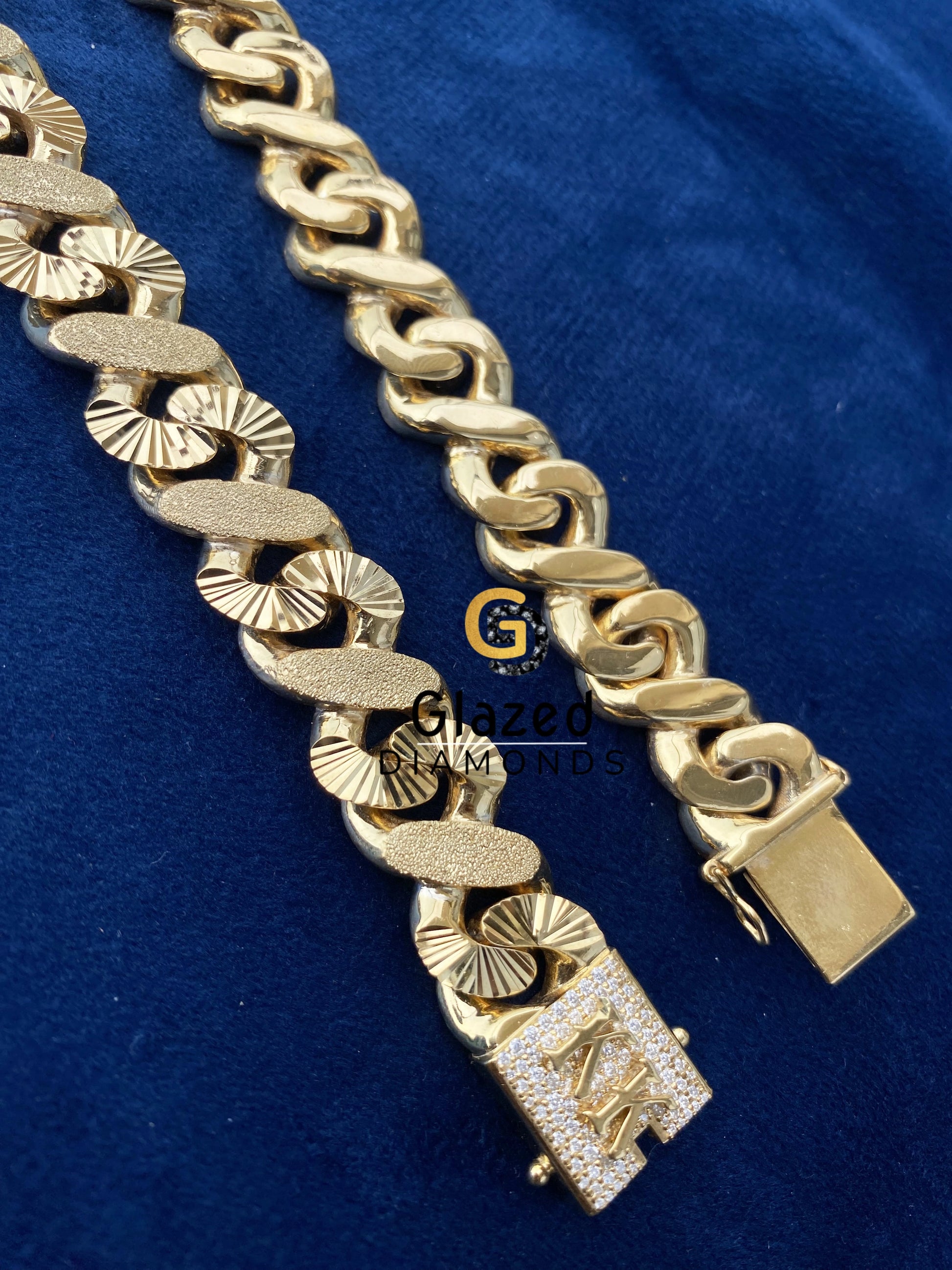 Yellow Gold Plated Dust Cuban Link Chain