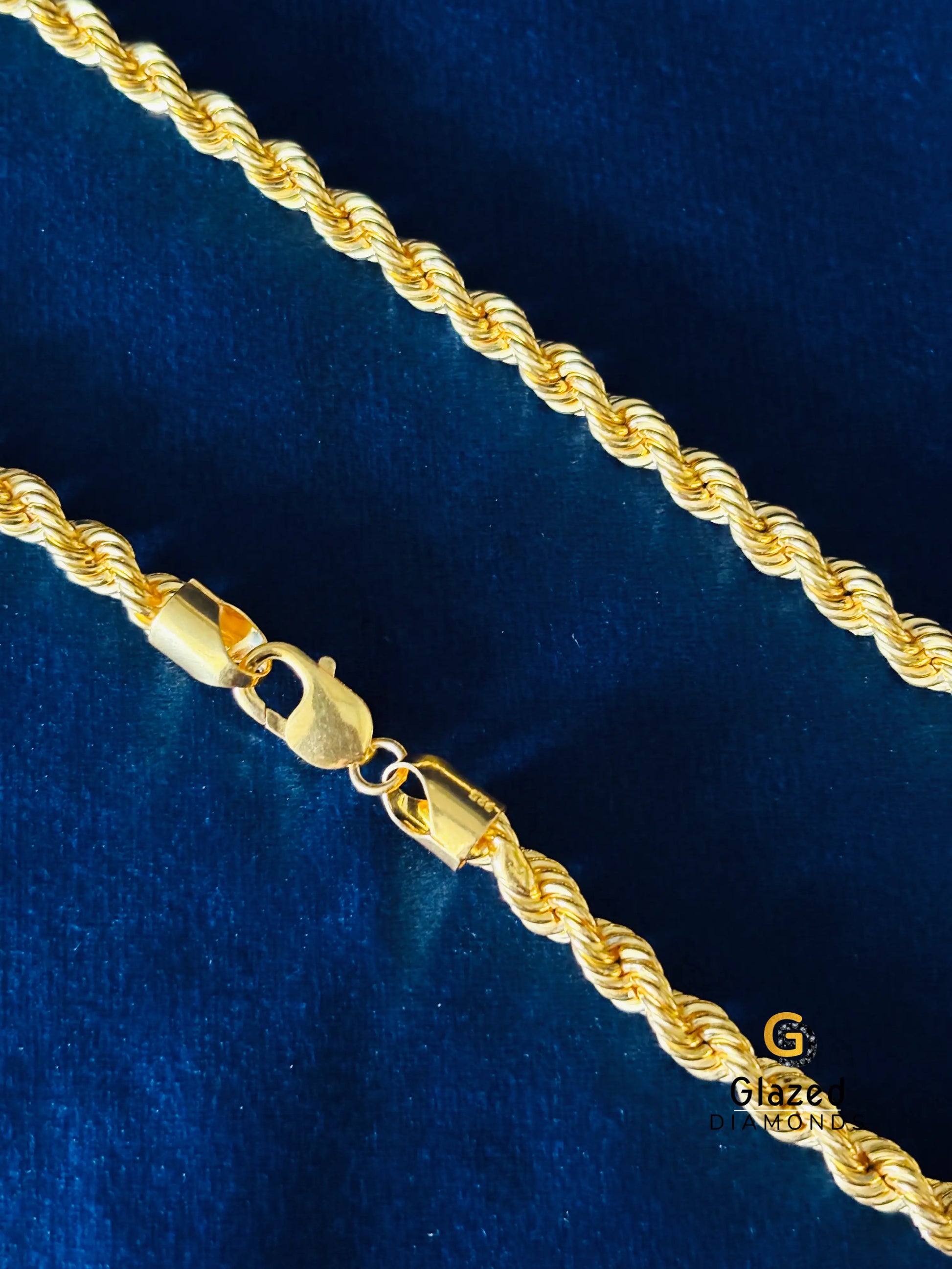 Yellow Gold Rope Chain For Men