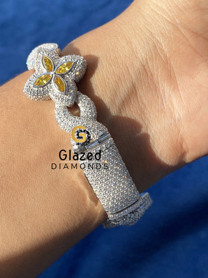 Yellow Marquise_ Round Moissanite Bracelet