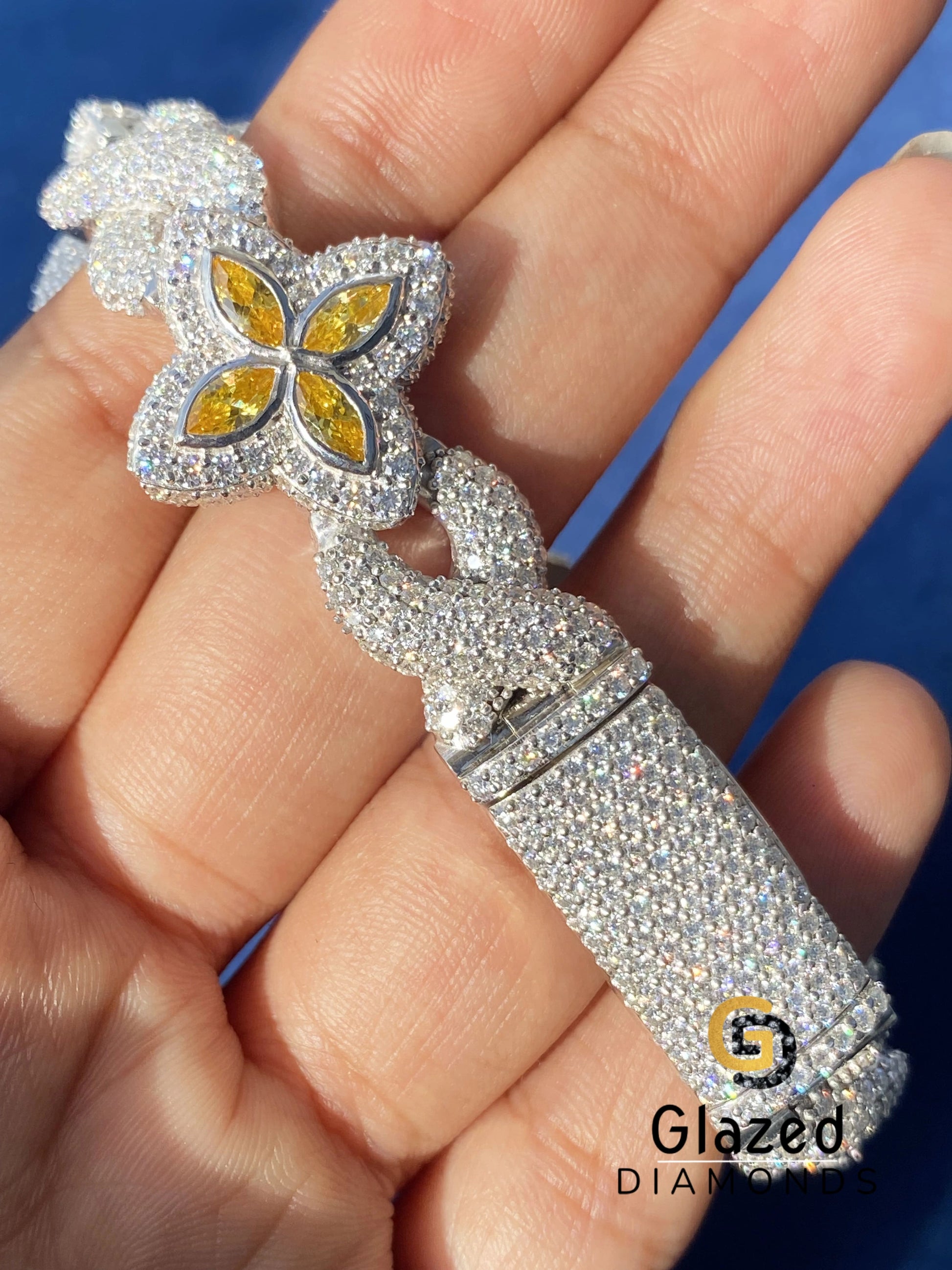 Yellow Mraquise Moissanite Bracelet