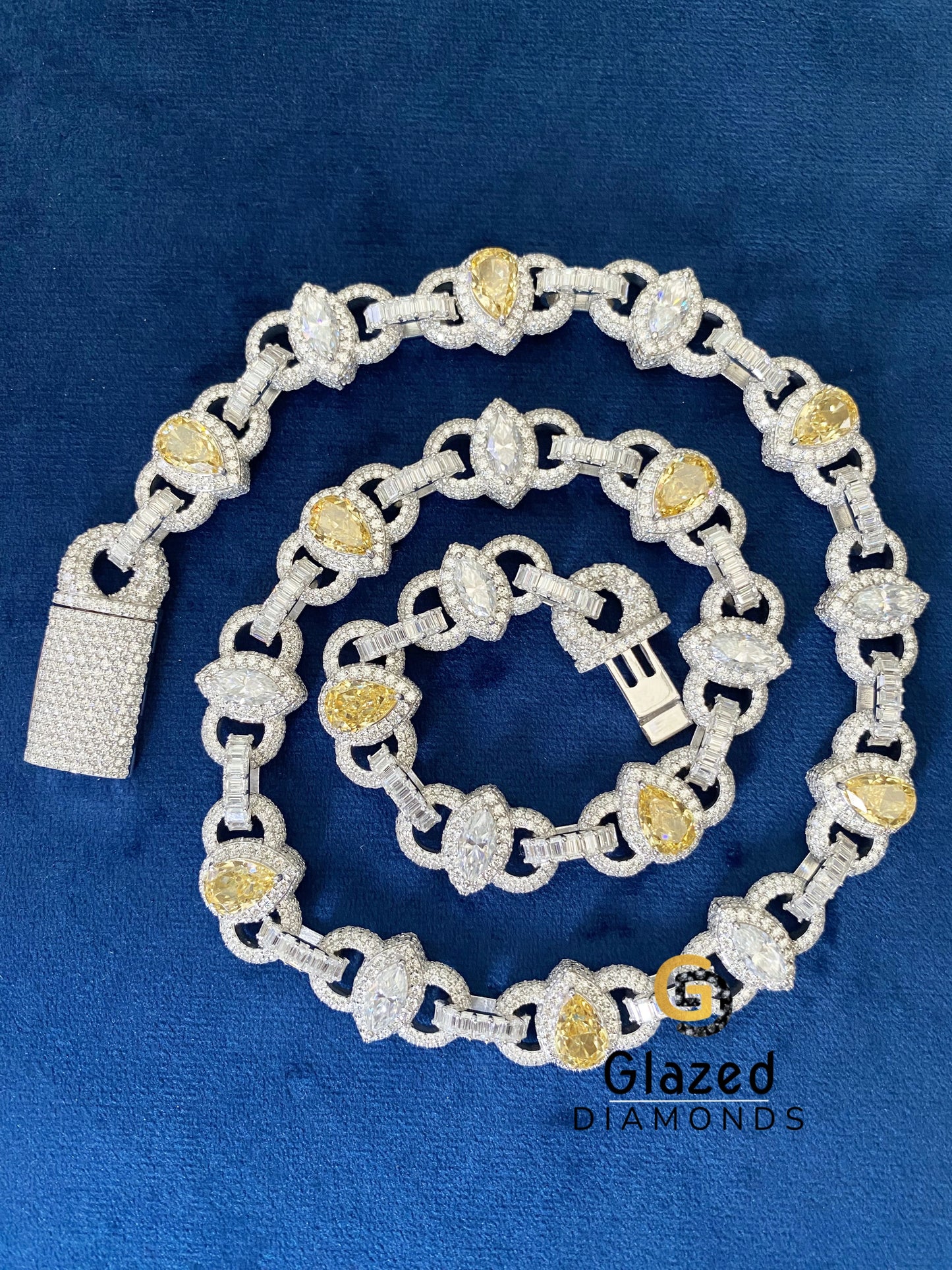 Yellow Pear Diamond Moissanite Chain