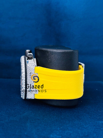 Yellow Tone Moissanite Diamond Bust Down Watch 