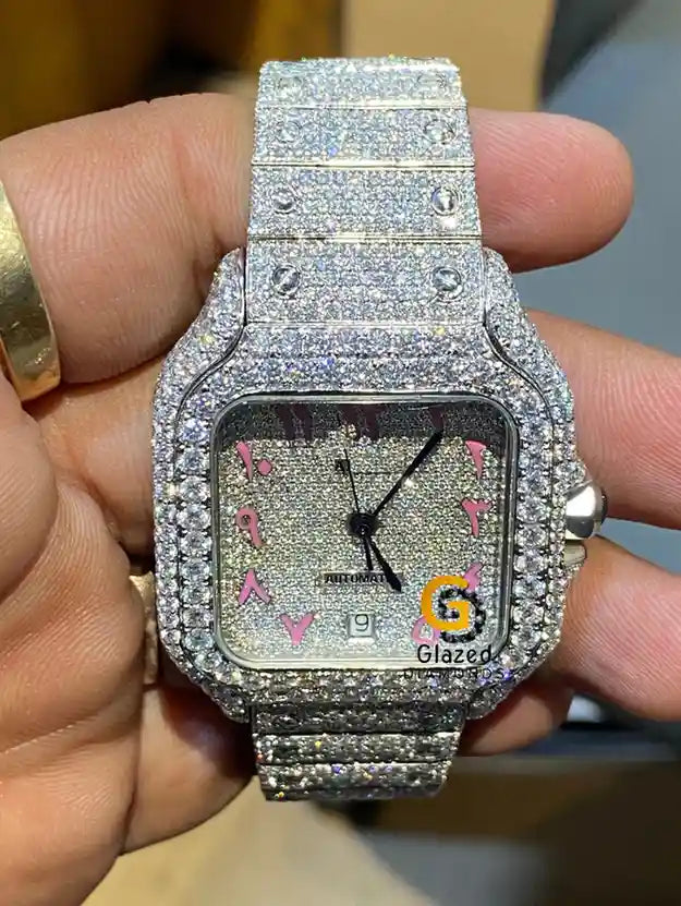 squere Dial Moissanite Watch